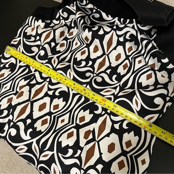 Talbots Stretch Sleeveless Patterned Dress - Black White Brown - Picture 10 of 12